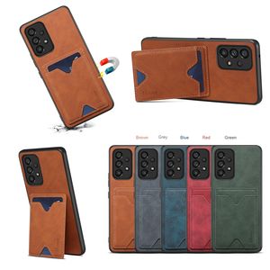 Retro Magnetic Folio Phone Case for iPhone 14 13 12 Pro Max Samsung Galaxy S23 Ultra A14 A23 A24 5G A34 A53 A54 Google Pixel 8 8Pro Card Slot Leather Wallet Bracket Shell