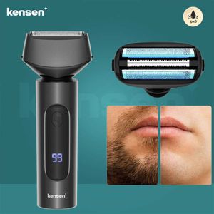 Electric Shaver Kensen Electric Razor for Men IPX7 Waterproof Foil Shaver Cordless USB Rechargeable Machine Face Beard Shaver Skin care Tools G230522