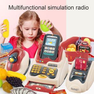 Other Toys 36Pcs Market Shopping Cash Register Credit Card Machine Kids Play House Toys Simulation ATMs Model Kids Educational Toys Games 230520