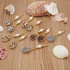Hoop Earrings 10Pairs/LOT Handmade Natural Shell Freshwater Baroque Pearl Bohemian Jewelry Stainless Steel Hoops For Women