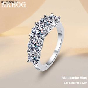 Anéis de banda NKHOG 925 STERLING SLATER Moissanite Rings for Women 36ct D Color VVS1 Diamond Band Engagement Wedding Fine Jewely com GRA J230522