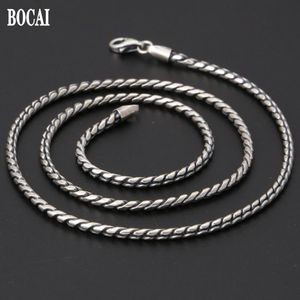 Collane Bocai Nuova vera s925 gioielli in argento puro uomo e donna collana retrò alla moda semplice twido twist mecklace catena clavicola