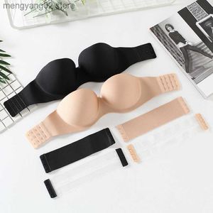 BRAS NUBRA Stropplös BRALETTE BH för kvinnor Intimates Invisible Push Up BH Wedding Backless Open Back Transparent BH tjock sömlös T230522