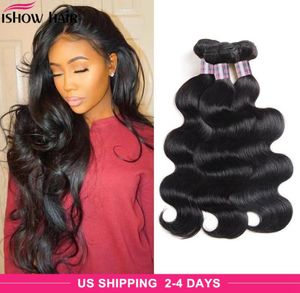 Ishow Curly Brazilian Human Hair Extensions Wefts Straight Body Wave Peruvian Hair Water Deep Loose 10 Bundles Deal for Women All 1847664