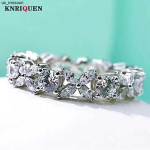 バンドリング2023 New Luxury 100 925 Solid Silver High Carbon Diamond Xo Rings for Women Gemstone Wedding Band Party Fine Jewelry Lady Gift J230522