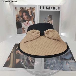 Bow Knot Hollow Top Sunshade Hat for Women in Summer 2023 Novo pequeno estilo de perfum