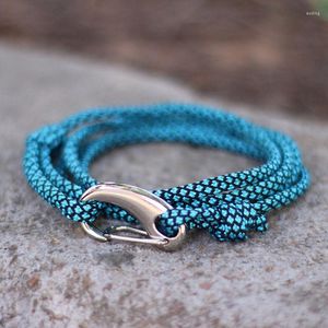 Charm Bracelets 4mm El yapımı çok katmanlı paracord büyük ıstakoz tokası ipi açık bilgiyi kamp acil mücevherler için açık havada bilezik