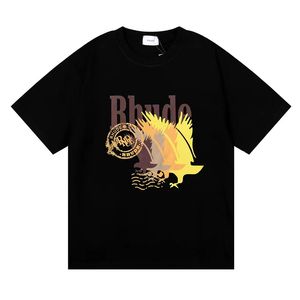 Trendy Marka Tişört Yaz Erkekler Tshirt High Street Gradyan Desen Mektubu Baskı Saf Pamuk Kısa Kollu Erkekler Kadın Çift Kız Logosu Çok yönlü Stil Gündelik Erkekler Tee