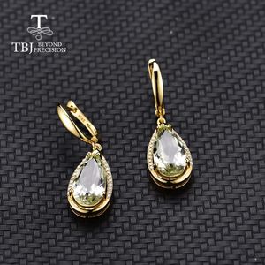 Knot TBJ Natural Prasiolite Green Amethyst Mix Gemstone Clasp Earring 925 Sterling Silver Fine Jewelry for Party Best Valentine Box