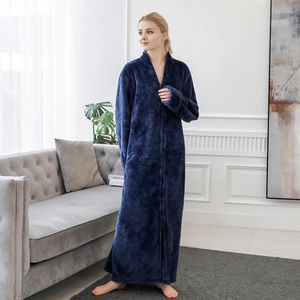 Women's Sleepwear Sanderala Winter Flannel Men & Women Warm Thick Kimono Bathrobe Gown Lovers SPA Home Clothes Casual Daily Robe Nightie