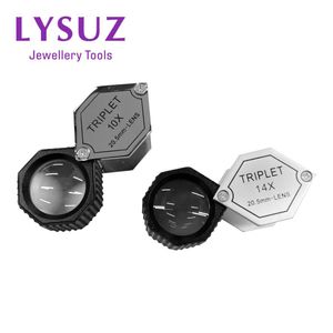 Andra hexagon 20,5 mm diameter 10x Loupe Triplet Gemstone Engifier Diamond Gradering Eye förstoring smycken Identifieringsverktyg Lysuz