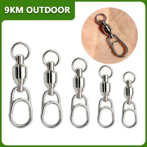 Fishing Hooks Connector Rolling Swivel Snap Stainless Steel Swivels Ball Bearing Fast Clip Lure Tackle 230520