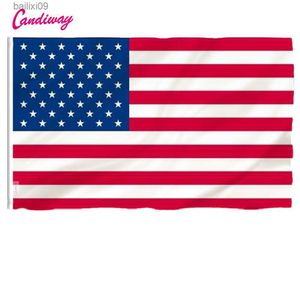 Decorazione per feste Candiway USA Bandiere Stati Uniti Bandiera standard in poliestere Stelle e strisce Bandiere americane Bandiera resistente allo sbiadimento UV T230522