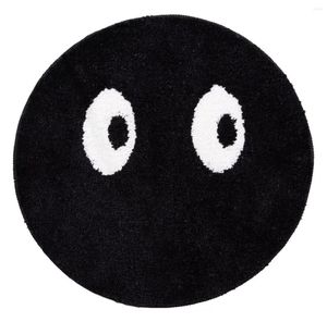 Tappeti Ins Fashion Black Face White Eye Tappeto Soft Chair Pad Tappetino da bagno antiscivolo per camera da letto per bambini Tappeto moderno retrò