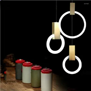 Pendant Lamps Minimalism Modern Lustre Gold T5 Led Lights Luminarias Lighting For Villa Stairs Indoor Lamp Fixtures