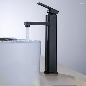 Bathroom Sink Faucets Single Handle Basin With Hose Square Faucet Stainless Steel Deck Mounted Tap Accessories Black