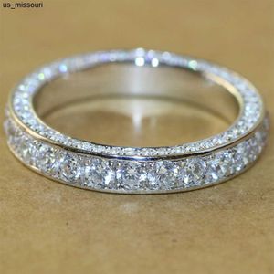 Band Rings Fashion Women Wedding Party Finger Rings Dazzling Diamond 925 Silver Anniversary Gift Proposal Ring Timeless Classic Jewelry J230522