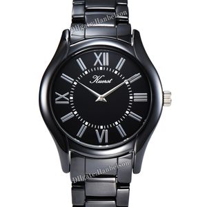 Kuerst All Ceramic Mens Watch Black Quartz Movement 30m防水紳士リストウォッチ