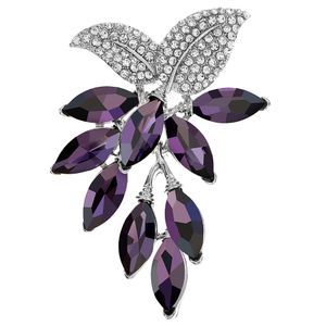 Cindy Xiang New Color Crystal Grapes Broches for Women Classic Design Fashion Plant Pin Acessórios de frutas Jóias