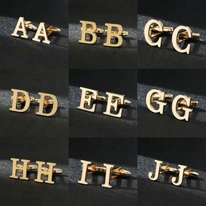 Manschettknappar Mens Letter Gifts Manschetten Halsar Fist Shirt Man Anpassade män Bröllop Souvenirer Manschettknapp för gästlänkar 18+