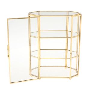 Boxes 3Tier Jewelry Box Glass Makeup Organizer Jewelry Box Multifunction Display Case For Dressing Table Decoration Storage