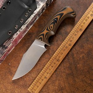 D2 Stål Fixat blad Rak kniv G10 Shank med K Mantel utomhus bergsbestigning Hunting Tactical Knife Survival EDC Tool