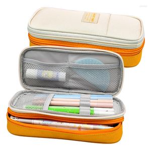 Large Capacity Canvas Pencil Case For Girls Boys Pen Bag Box Pouch Kawaii Stationery Gift