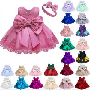 Winter Baby Girls Dress Newborn Lace Princess bow skirt For Baby 1st Year Birthday Dress Christmas Costume Infant Party Dress with295N