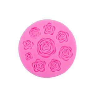 Molde de doce de silicone rosa, mini moldes de silicone de chocolate para fontes de flor para cozimento de folha para assar para decoração de bolo de argila artesanato doce cubo de gelo de cuba de cera