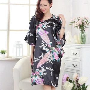 Ethnic Clothing 12Color Women Japanese Kimono Yukata Obi Sleepwear Peacock Satin Soft Pajamas Home Aisan Traditional