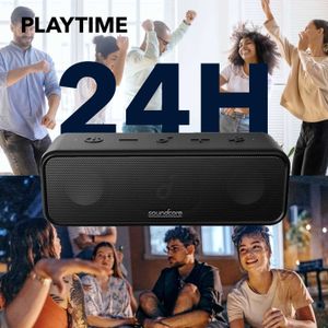 Högtalare mobiltelefonhögtalare Soundcore 3 av Anker Soundcore Bluetooth -högtalare med stereo -ljud 24h ipx7 vattentät rent titanmembran