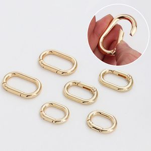 5 Pcs/lot Metal Oval Ring Spring Clasps for DIY Jewelry Openable Carabiner Keychain Bag Clips Hook Dog Chain Buckles Connector