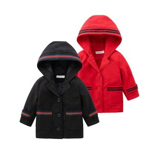 Jackets de capuz de grife infantil casaco meninos meninas novas lã preta de lã preta esporte casual christmas Outwearwear casta