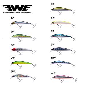 Balıkçılık Kancaları Ewe Chopper Lure 70 90 105mm Uzun Susuklu Minnow 6 5G 9G 11g Yapay Sallı Sabit Dişli Deniz Bas Sert Yem 230520