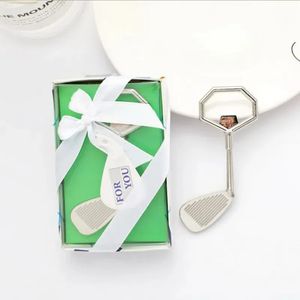 Noble Wedding Favors Silver Golf Clubs Bottle Opener in Gift Box Sports Theme Party Return Presents Golf Racket Beer Openers