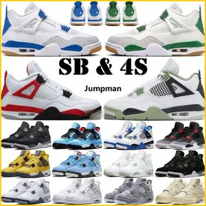 2024 Sapatos de basquete 4 4s Red Thunder Pine Green Fenseom Cement Militar Black Cat Midnight Navy Messy Room University University Men.