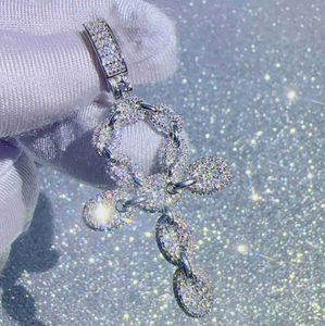 Hotsale Moissanite Jewelry 925 Sterling Silver Cross Pendant Hip Hop Mens Necklace VVS Diamond Chain
