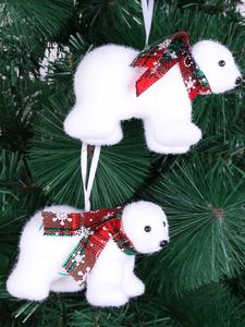 Christmas Decorations 1pcs Christmas decorations white bear pendants Christmas tree ornaments polar bear figurines christmas outdoor decoration