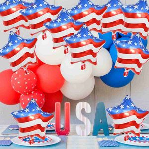 Party Decoration American Flag Balloons USA Pentagram Shaped Foil Ballon For 4th Of July Decorations Independence Day party Decor Supplies T230522