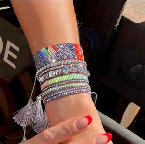 Armband Pretty Bead Vintage Handmade Miyuki Woven Armband Set For Women Mexikansk vänskap Rhinestone Pulseras gåva