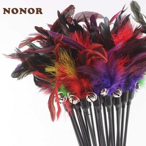 Cat Toys Nonor Cat Feather Stick Toy dla kotów kocięta interaktywne z zabawkami Pet Supplies Graj w grę Pet Products G230520