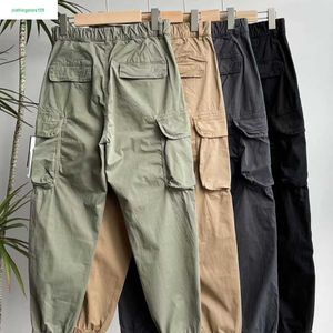 Designer Mens Pants Stones Islands Men Multi-pocket Overalls Military Feng Shui Wash Plastic Feet Leisure High Street Supermes