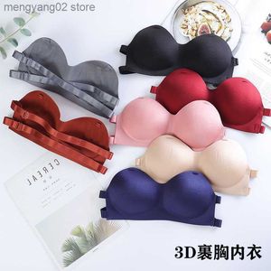 BRAS 3D SEXY LINGERIE Sakinsiz Spor Bra U Tip Sırtsız Strapless Üst Sütyen Push Up Bralette Brassiere Kadın iç çamaşırı YJ2002 T230522