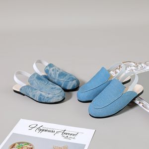 Sandals Summer Kids Shoes Children Outdoor Slides Baby Girls Denim Slippers Toddler Boys Blue Brand Flats Princess Slides Slip On Shoes 230522