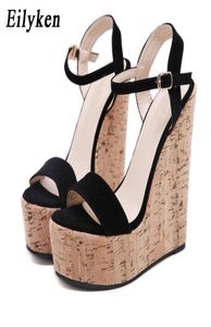 Eilyken Summer Fashion Peep Toe Women Women Women Sandals Sandals Обувь римское отдых черная лодыжка на высоких каблуках высокие каблуки сандалии 09289943563