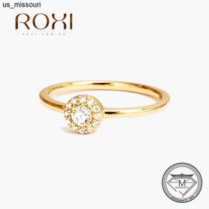 Bandringe ROXI Moissanit Ringe 01CT Brillant Diamant Halo Verlobungsringe Für Frauen Mädchen Versprechen Geschenk Sterling Silber Schmuck 2023 J230522