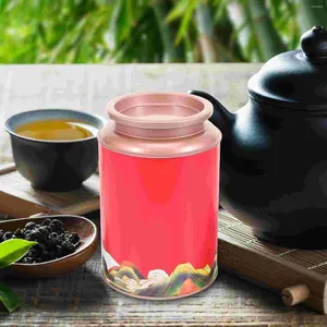 Storage Bottles Tinplate Airtight Empty Chinese Style Tea Can Sealing Jar Leaf Loose Container