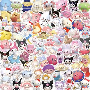 60 Stück Packung japanische Comic-Animationsaufkleber Cartoon 3D Kulomi Kirby Aufkleber wasserdicht Anime Graffiti Gepäcktaschen Notebook Ipad Aufkleber DIY Paster Aufkleber 2 Gruppen