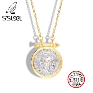 Necklaces S'STEEL Necklaces Pure Plata 925 Italy Sterling Silver Jewelry For Women Designer Korean Gold Pendant Chain Necklace Jewellery