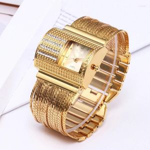 Relógios de pulso 2023 Fashion Luxury Ladies Wrist Watches Top Brand Gold Steel Strap Water impermeável Bracelet Watch